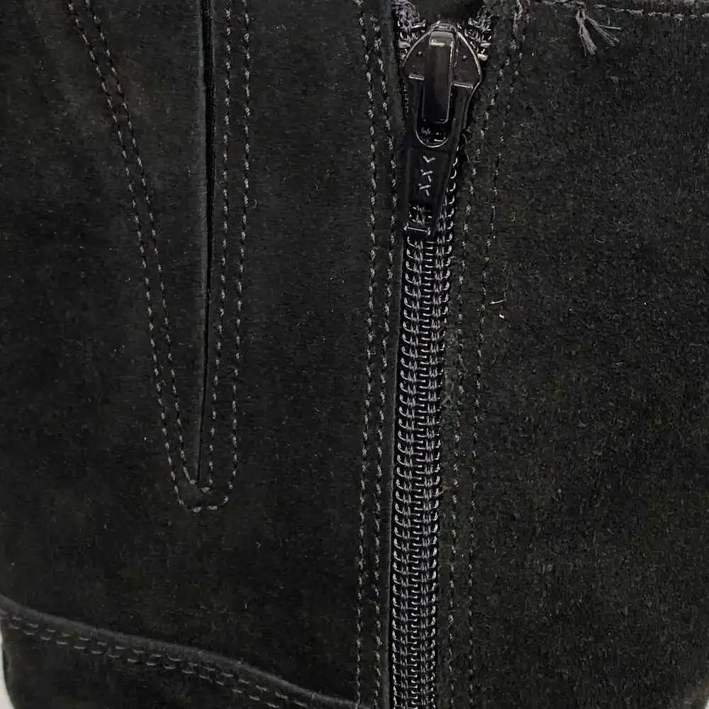 Nextday Black Suede Wedge Boots | Women’s 9.5